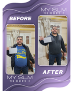 تحوّل الوزن بعد المتابعة الأسبوعية مع أخصائية تغذية SLM - قبل وبعد